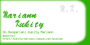 mariann kukity business card